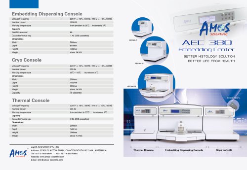 AEC 380 Embedding Dispensing Console