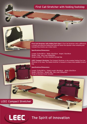 First call stretcher with folding footstep