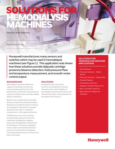 Honeywell Sensing - Medical Solutions for Hemodialysis Machines