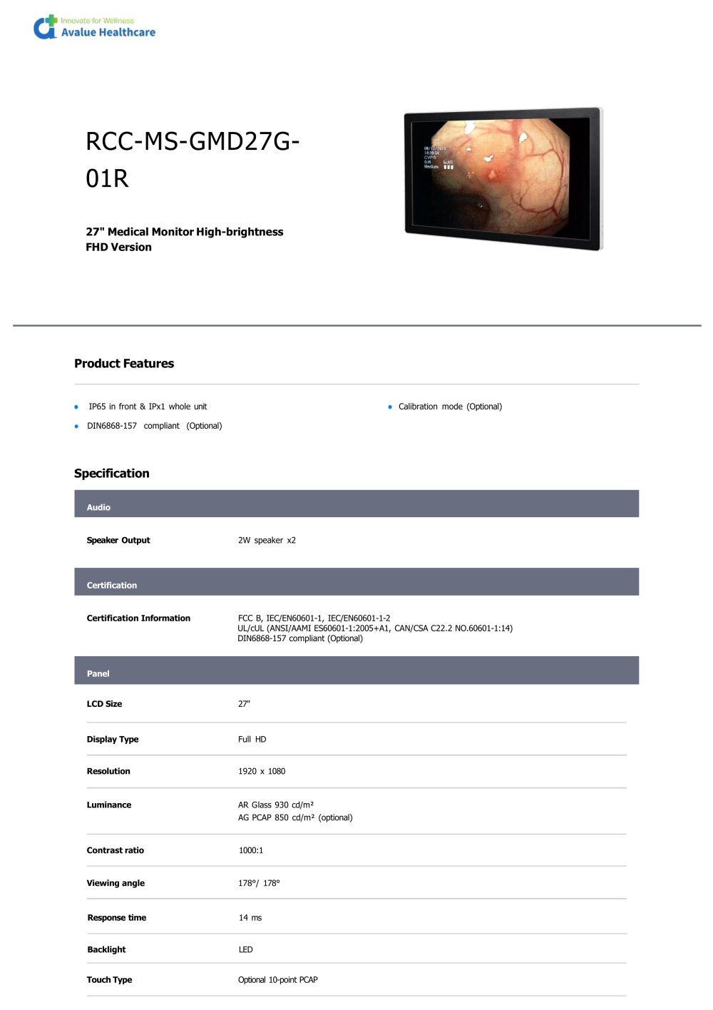 RCC-MS-GMD27G01R - Avalue Healthcare