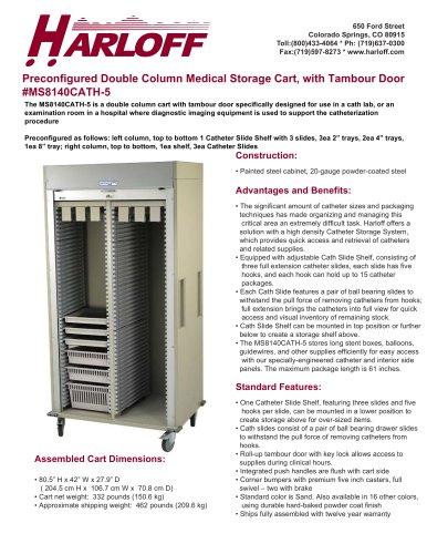 MS8140CATH-5 – DOUBLE COLUMN CATHETER PROCEDURE CART