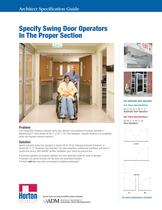 Properly Specifying Swing Door Operators in Correct Master Specification Sections - 1