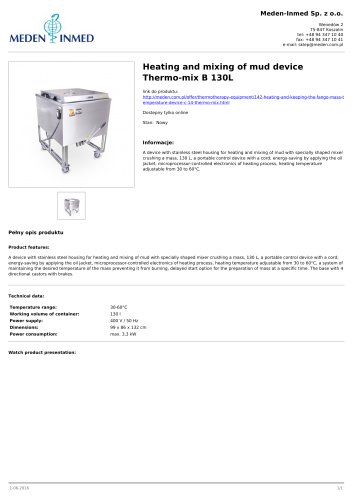 Heating and mixing of mud device Thermo-mix B 130L