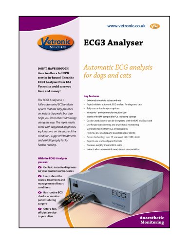 BAS ECG3 Analyser Specification Details