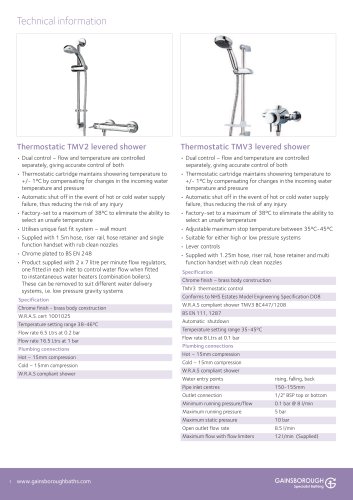 Shower units technical info