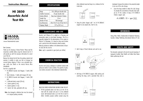 All HANNA Instruments catalogs and technical brochures