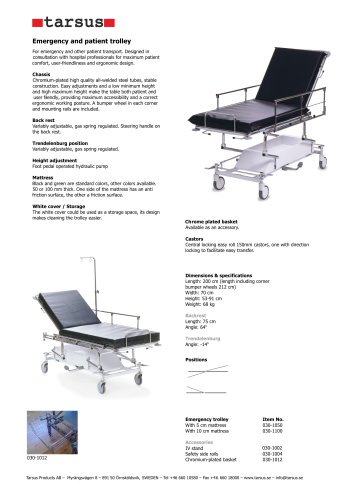 Two-sectioned emergency and patient trolley