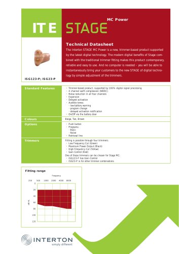 ITE IS G123-P; ISG23-P Stage Technical Datasheet