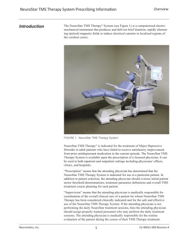 NeuroStar TMS Therapy System Prescribing Information