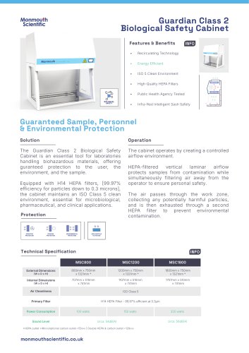 Guardian Class 2 Biological Safety Cabinet