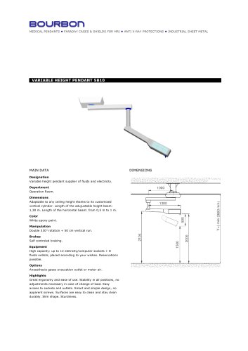 5B10 variable height pendant