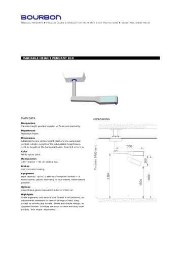 B10 variable height pendant