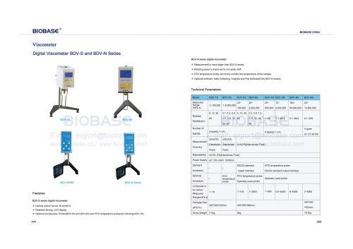 599-600 Digital Viscometer BDV-S and BDV-N Series