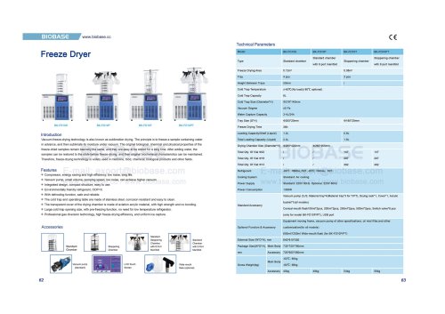 64-65 Freeze Dryer BK-FD10S BK-FD10P BK-FD10T BK-FD10PT