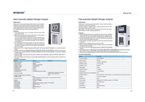 Semi Automatic Kjeldahl Nitrogen Analyzer&Fully-automatic Kjeldahl Nitrogen Analyzer