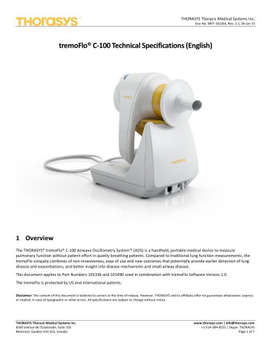 tremoflo C-100 Technical Specifications