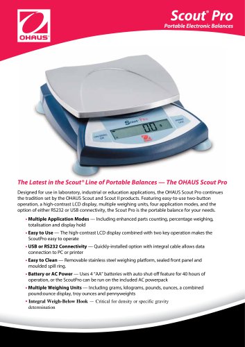 Scout® Pro Portable Electronic Balances