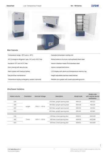 Low Temperature Freezer