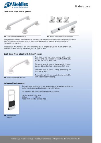 Grab bars made of ABS or steel