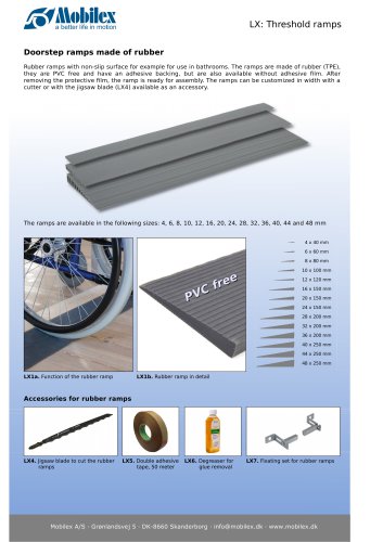 Threshold ramps, rubber or aluminium