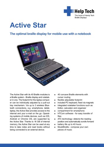 Active Star - the optimal braille display for mobile use with a notebook