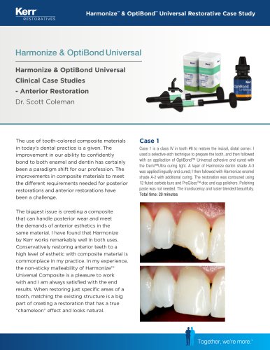 Harmonize™ & OptiBond™ Universal Restorative Case Study
