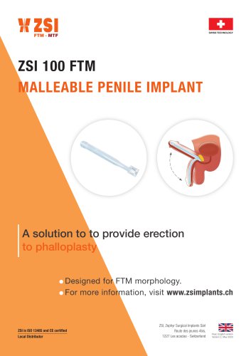 ZSI 100 FTM MALLEABLE PENILE IMPLANT