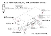 Euro Basic Variable Height 3 Section Couch (Drop End) - 2