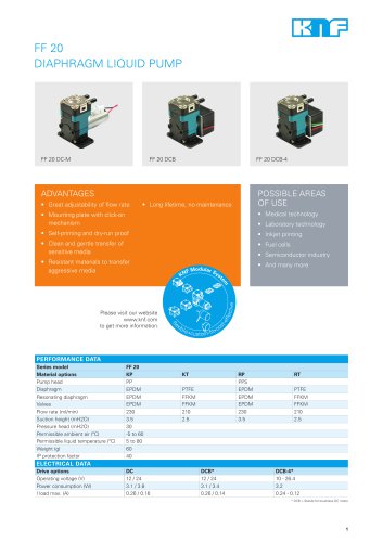 FF 20 DIAPHRAGM LIQUID PUMP