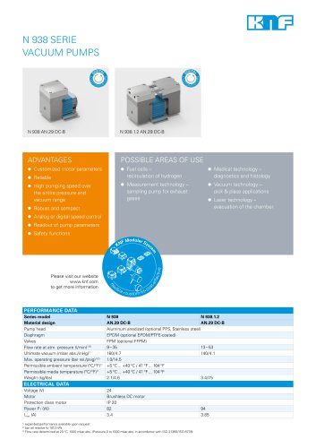 N 938 SERIE VACUUM PUMPS