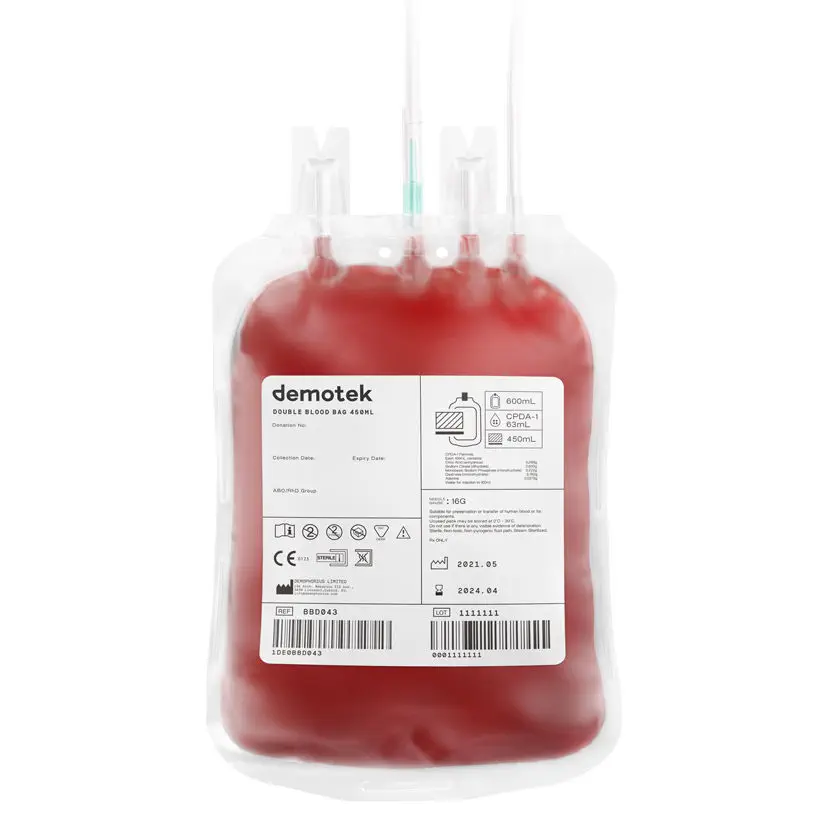 Bolsa de sangue dupla - BBD - Demophorius Healthcare - CPDA-1