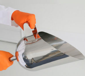 colher de laboratório tipo concha em aço inoxidável