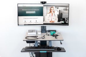 carrinho de telemedicina de videoconferência