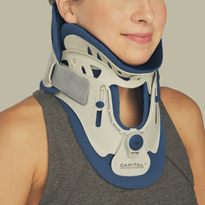 colar cervical rígido / D (12 cm) / com apoio mentoniano / com extensão torácica
