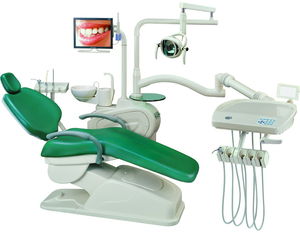 conjunto odontológico com cadeira