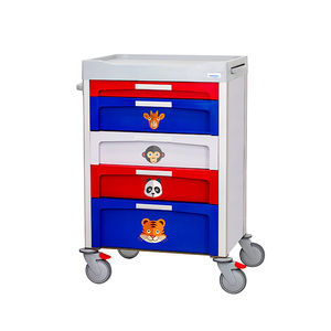 carrinho de tratamentos / com 5 gavetas / 1 bandeja / infantil
