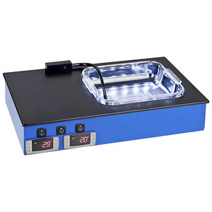 banho-maria para cortes histológicos / de bancada / com placa aquecedora / com luz