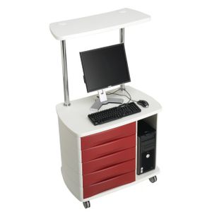 carrinho para computador com gavetas