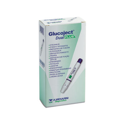 Caneta lancetadora de insulina - Glucoject® Dual PLUS - A. Menarini Diagnostics - para diabetes / para pacientes humanos / de volume variável
