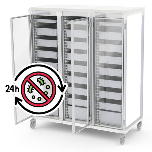 Carrinho para hospital - APL-4.0-UUU-GD - Pegasus Medical Concepts - para containers de esterilização / para cestos de esterilização / para uso geral