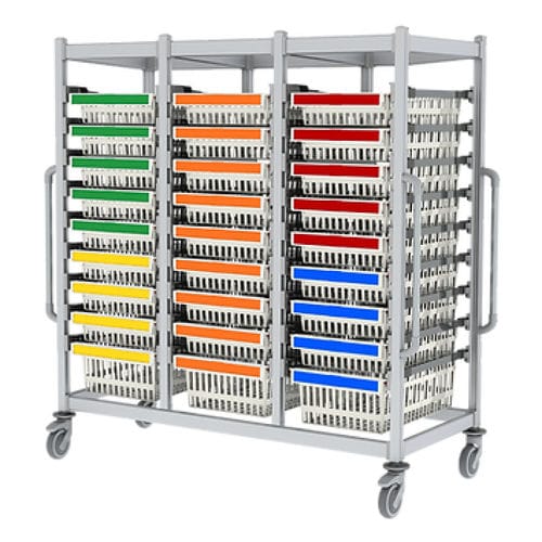Carrinho para hospital - SLS-UUU-1640 + Color-Coding - Pegasus Medical Concepts - para cestos de esterilização / para uso geral / para medicamentos