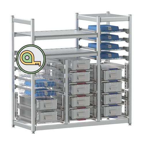 Suporte de armazenamento modular - SLS-CSPS - Pegasus Medical Concepts - em aço inoxidável / em alumínio / de alta densidade