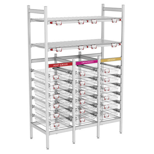 Estante modular - Top Salus - Pegasus Medical Concepts - para contêineres / para cestos / para farmácia
