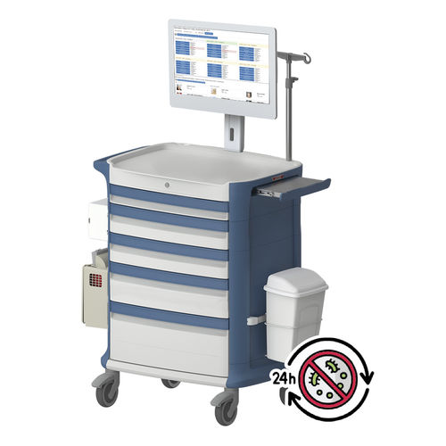Carrinho para tratamentos - POLY AIO 41" - Pegasus Medical Concepts - para hospital / para medicamentos / multifuncional