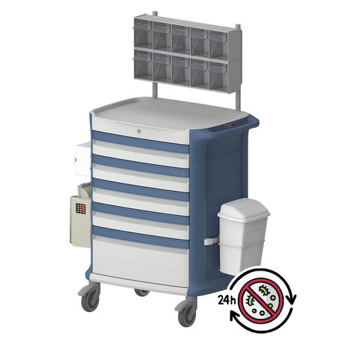 Carrinho para hospital - POLY PRO  - Pegasus Medical Concepts - para medicamentos / multifuncional / com gavetas