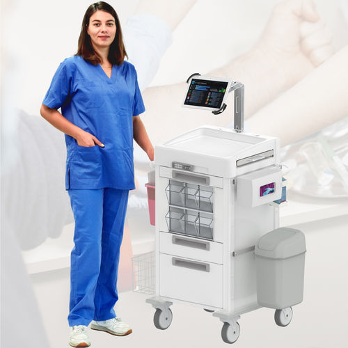 Carrinho hospitalar - ECOLINE 40x40 Phlebotomy & Tablet - Pegasus Medical Concepts - para hospital / de laboratório / para instrumental