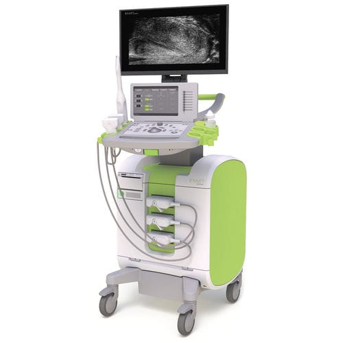 Aparelho de ultrassom com carrinho - ExactVu™ - Exact Imaging - urológico / em preto e branco / com tela sensível ao toque