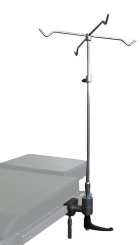 Suporte para soro para fixação em mesa de exame - A16/B - Nuova BN - 4 ganchos / para mesa cirúrgica / telescópico