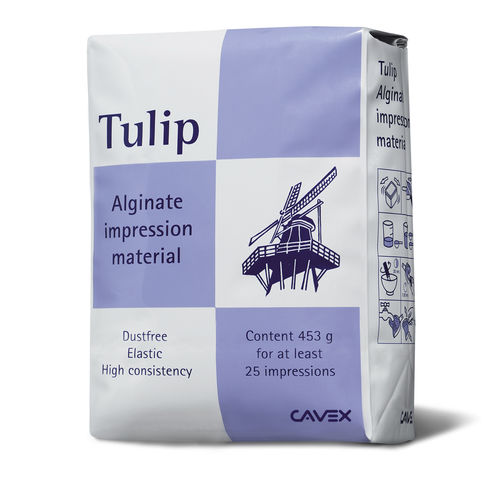 Material dentário de alginato -  Tulip Alginate - Cavex Holland BV - para moldeira de impressão