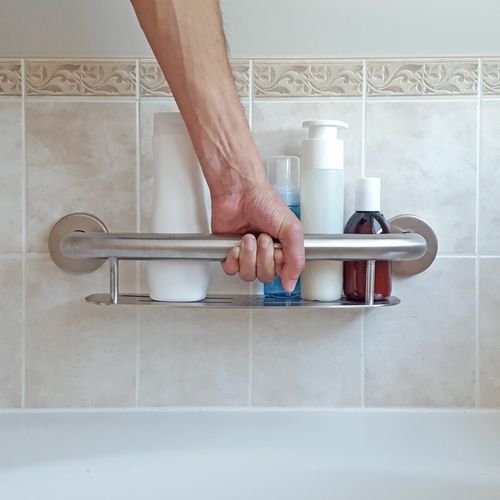 Barra de apoio para banheiro - PLUS-SHS - HealthCraft Products - de parede / em aço inoxidável / horizontal